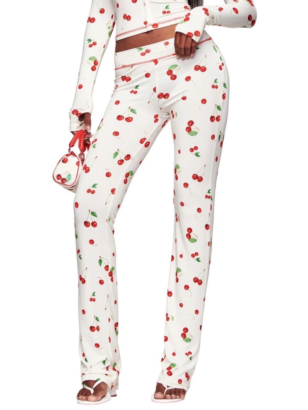 I AM GIA Cherry On Top Track Pant Off White Large NWT IN PACKAGE